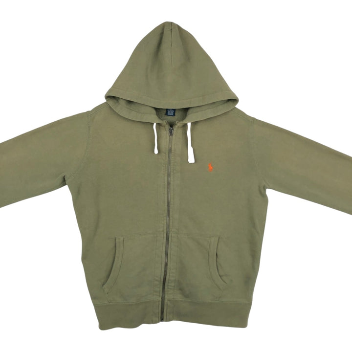Ralph Lauren POLO by Ralph Lauren Sweatshirt Full-Zip Hoodie, Men's Size M (Equivalent), Long Sleeves cotton Khaki type Vintage Second Hand