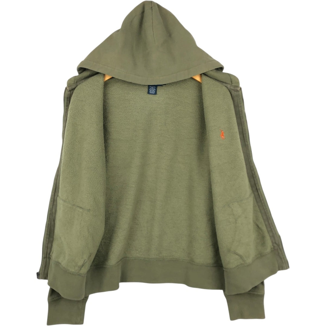 Ralph Lauren POLO by Ralph Lauren Sweatshirt Full-Zip Hoodie, Men's Size M (Equivalent), Long Sleeves cotton Khaki type Vintage Second Hand