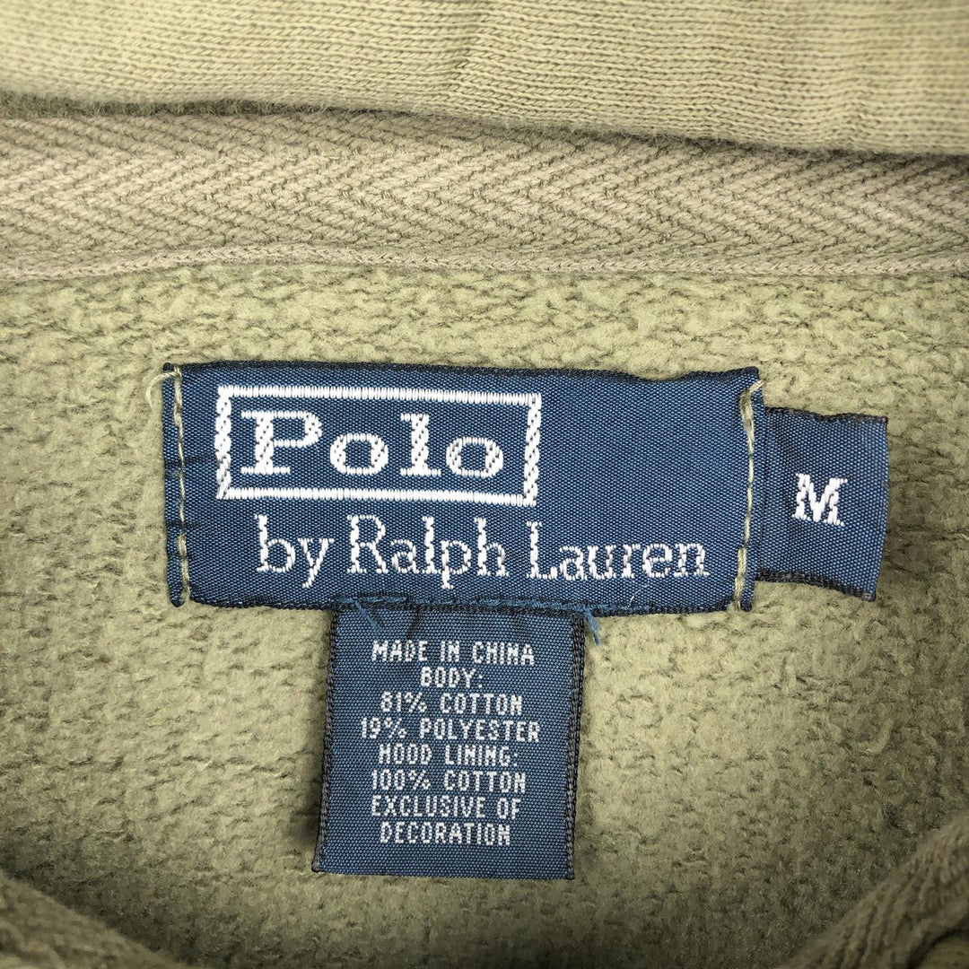 Ralph Lauren POLO by Ralph Lauren Sweatshirt Full-Zip Hoodie, Men's Size M (Equivalent), Long Sleeves cotton Khaki type Vintage Second Hand