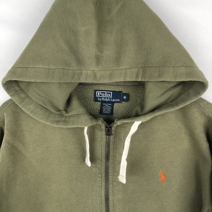 Ralph Lauren POLO by Ralph Lauren Sweatshirt Full-Zip Hoodie, Men's Size M (Equivalent), Long Sleeves cotton Khaki type Vintage Second Hand