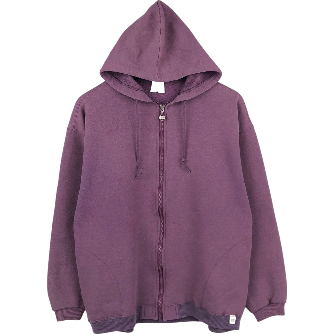 Vintage 90'S Russell Athletic full-zip sweatshirt, USA made, men's size XL cotton purple type Vintage Second Hand
