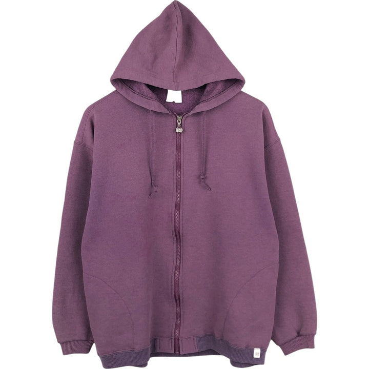 Vintage 90'S Russell Athletic full-zip sweatshirt, USA made, men's size XL cotton purple type Vintage Second Hand