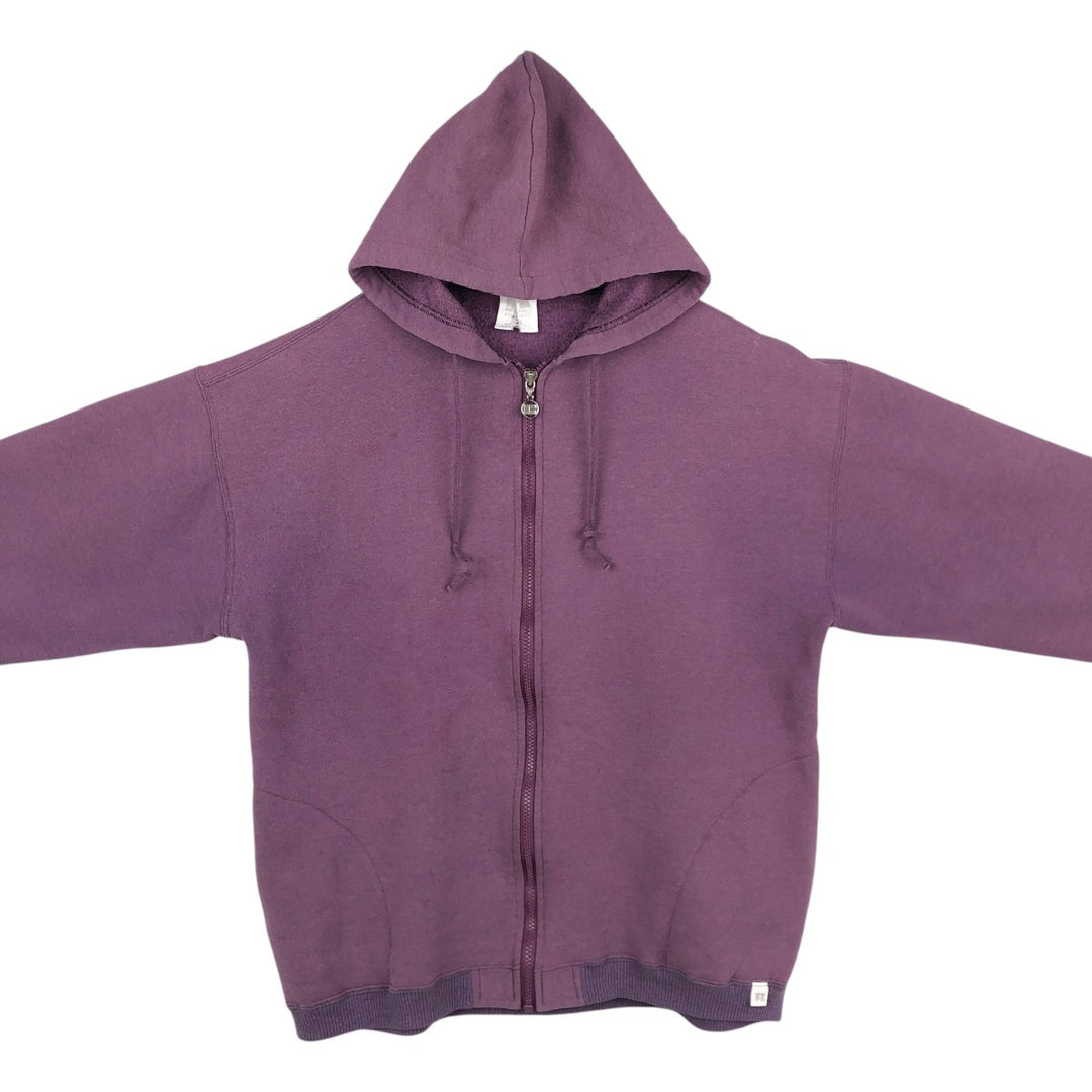 Vintage 90'S Russell Athletic full-zip sweatshirt, USA made, men's size XL cotton purple type Vintage Second Hand