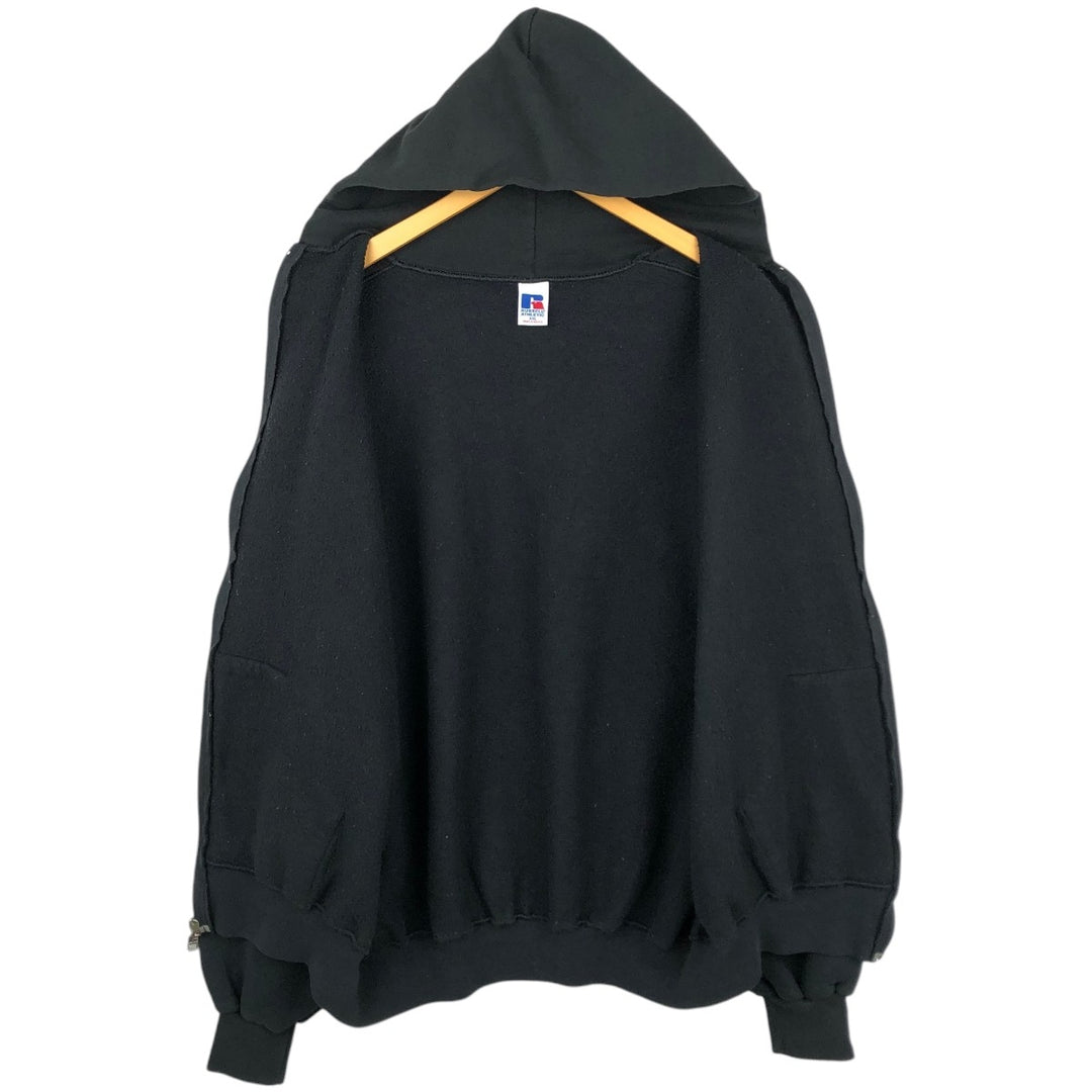 90s-00'S Russell Athletic Full-Zip Sweatshirt Hoodie, Men's XXL equivalent, Vintage cotton black type Vintage Second Hand