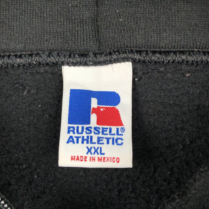 90s-00'S Russell Athletic Full-Zip Sweatshirt Hoodie, Men's XXL equivalent, Vintage cotton black type Vintage Second Hand