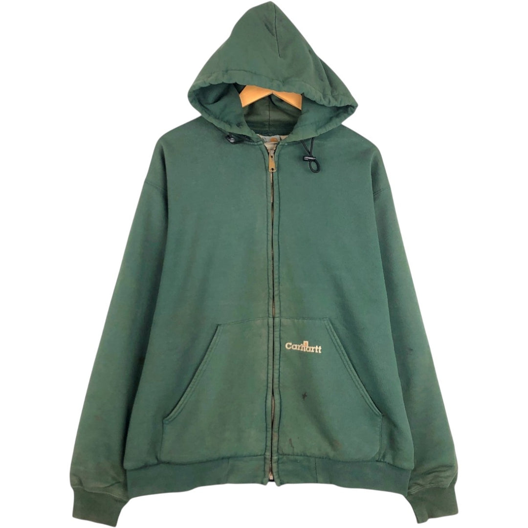 Carhartt Sweat Full Zip Hoodie Men's XXL unclear green type Vintage Second Hand