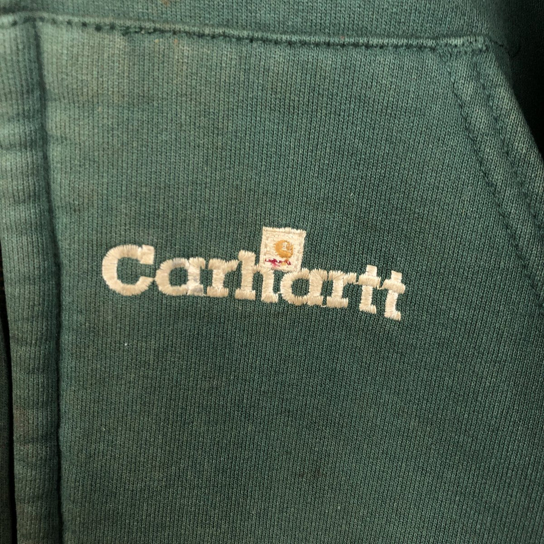 Carhartt Sweat Full Zip Hoodie Men's XXL unclear green type Vintage Second Hand