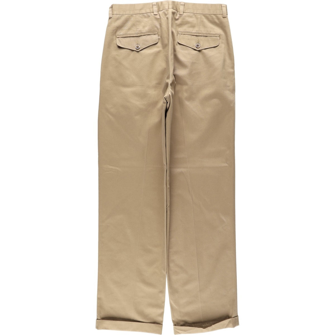 LLBean Two-Pleat Chino Pants, Men's Size W32 (approx.) cotton Beige type Vintage Second Hand