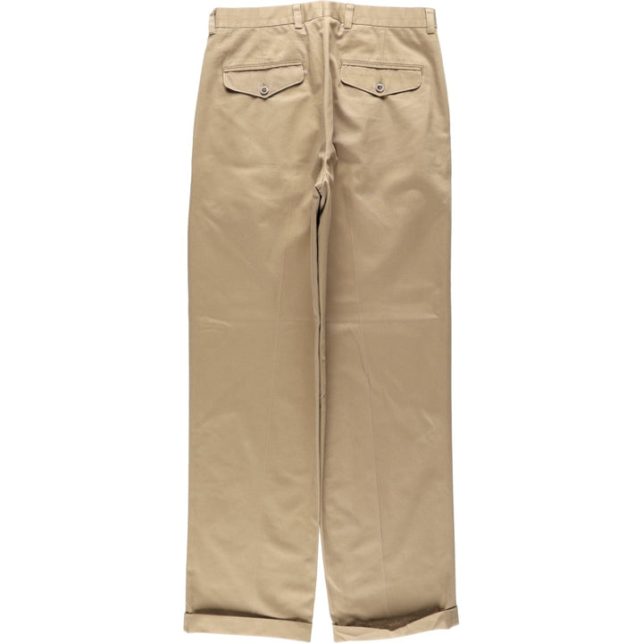 LLBean Two-Pleat Chino Pants, Men's Size W32 (approx.) cotton Beige type Vintage Second Hand