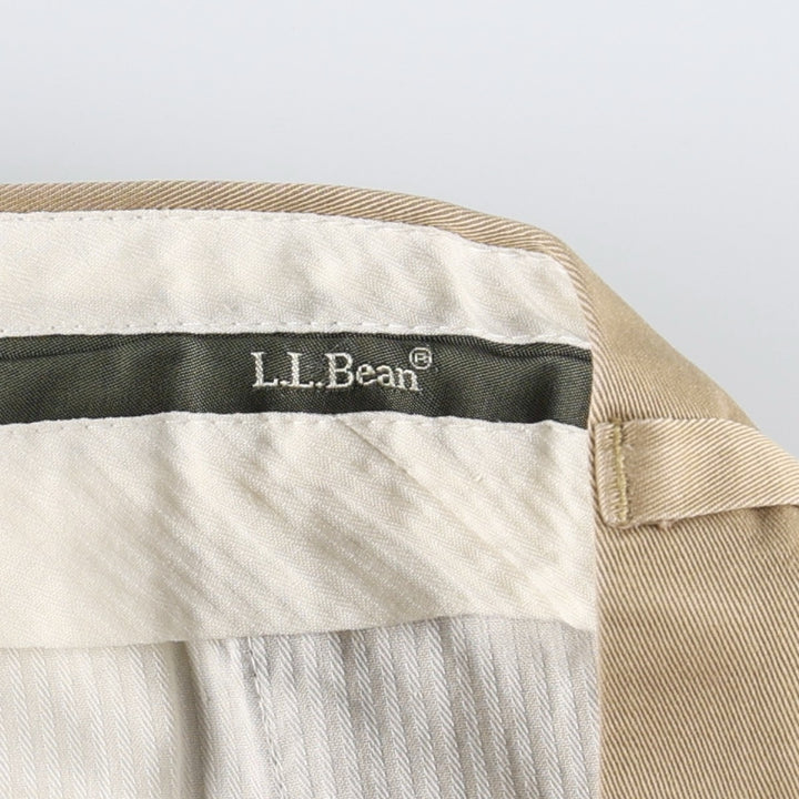 LLBean Two-Pleat Chino Pants, Men's Size W32 (approx.) cotton Beige type Vintage Second Hand