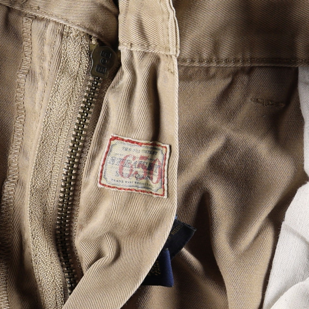 Ralph Lauren POLO RALPH LAUREN 650 STRAIGHT Chino Pants, Men's W35 (approx.) cotton Beige type Vintage Second Hand