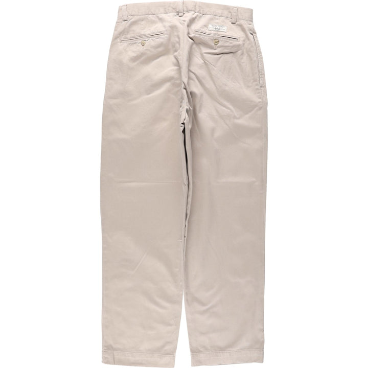 Ralph Lauren POLO by Ralph Lauren ANDREW PANT, two-pleat chino pants, men's, W32 equivalent cotton Beige type Vintage Second Hand