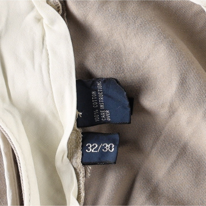 Ralph Lauren POLO by Ralph Lauren ANDREW PANT, two-pleat chino pants, men's, W32 equivalent cotton Beige type Vintage Second Hand