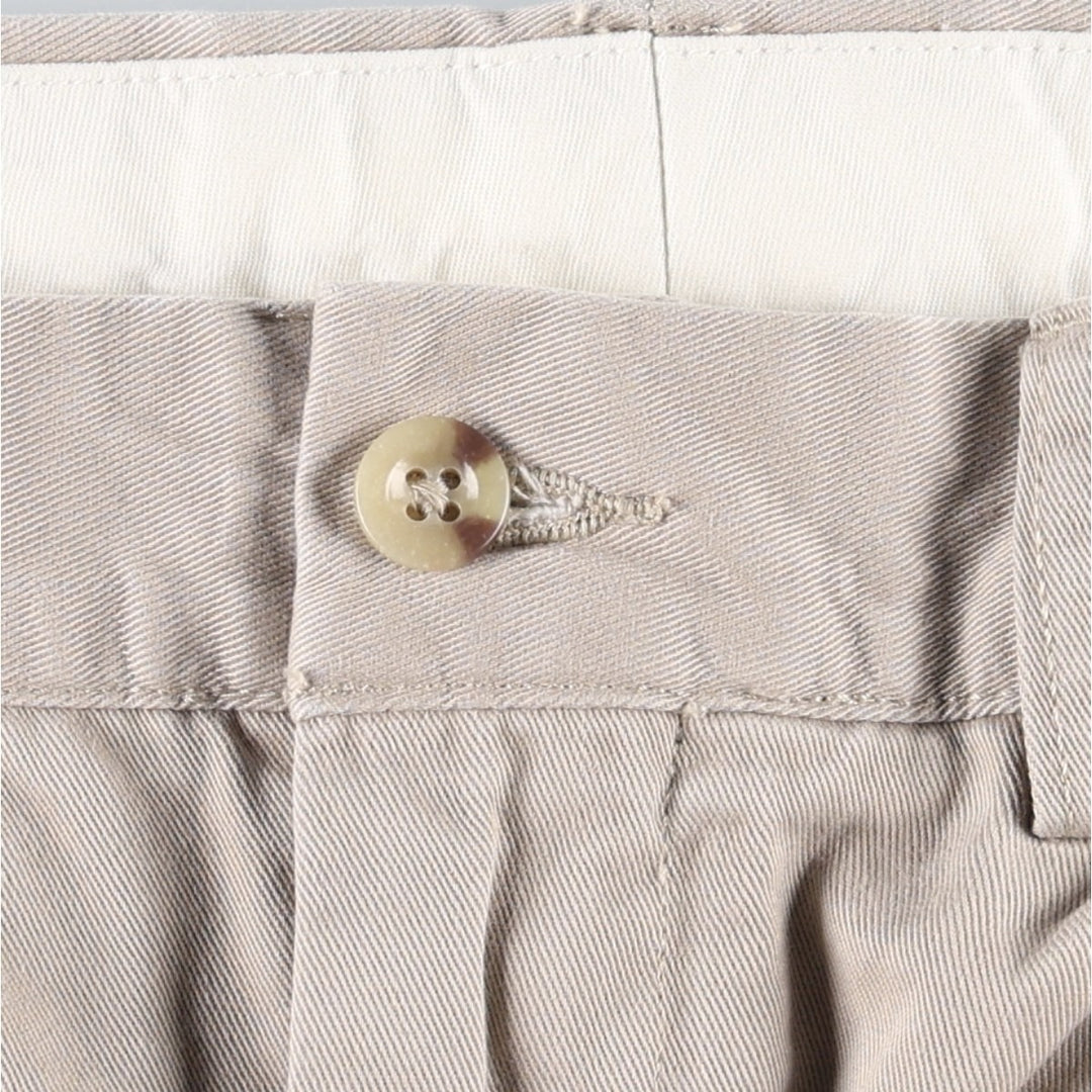 Ralph Lauren POLO by Ralph Lauren ANDREW PANT, two-pleat chino pants, men's, W32 equivalent cotton Beige type Vintage Second Hand