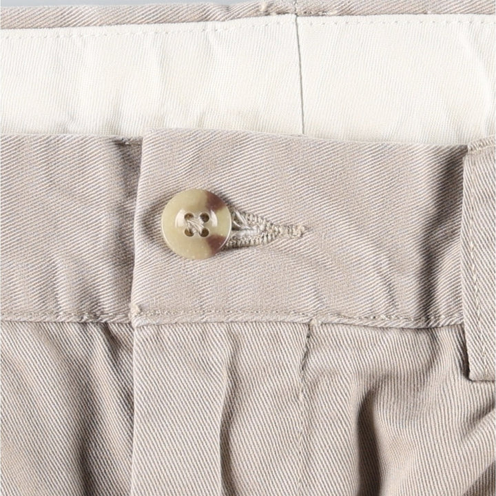 Ralph Lauren POLO by Ralph Lauren ANDREW PANT, two-pleat chino pants, men's, W32 equivalent cotton Beige type Vintage Second Hand