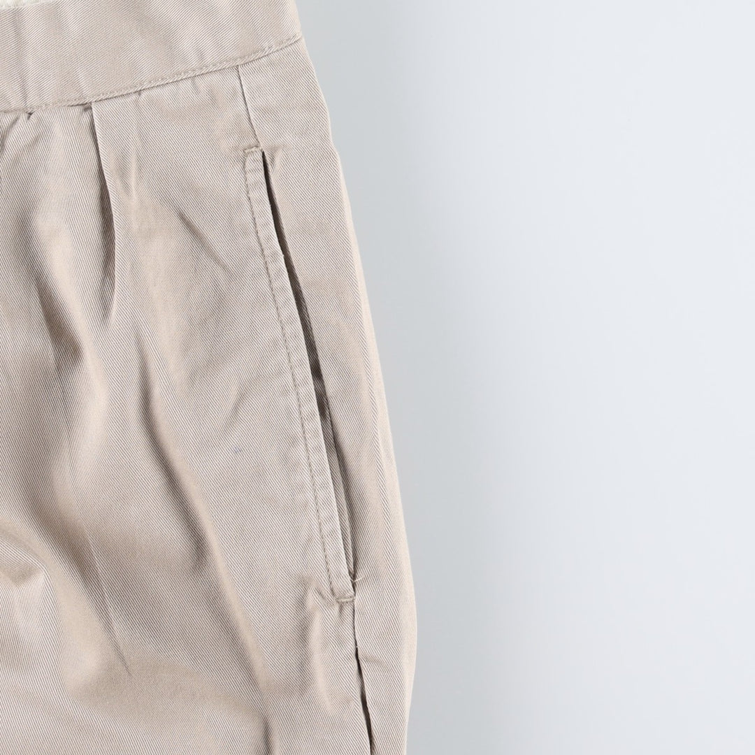 Ralph Lauren POLO by Ralph Lauren ANDREW PANT, two-pleat chino pants, men's, W32 equivalent cotton Beige type Vintage Second Hand