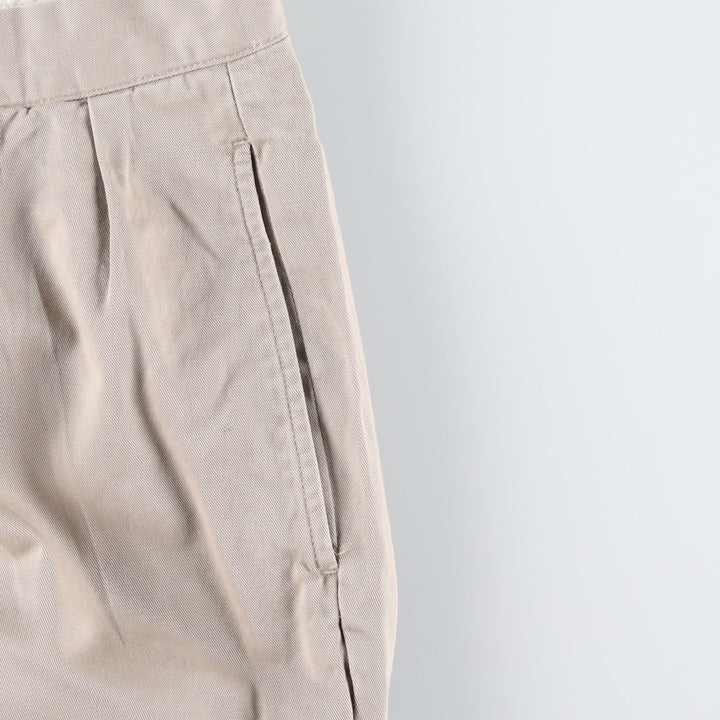 Ralph Lauren POLO by Ralph Lauren ANDREW PANT, two-pleat chino pants, men's, W32 equivalent cotton Beige type Vintage Second Hand