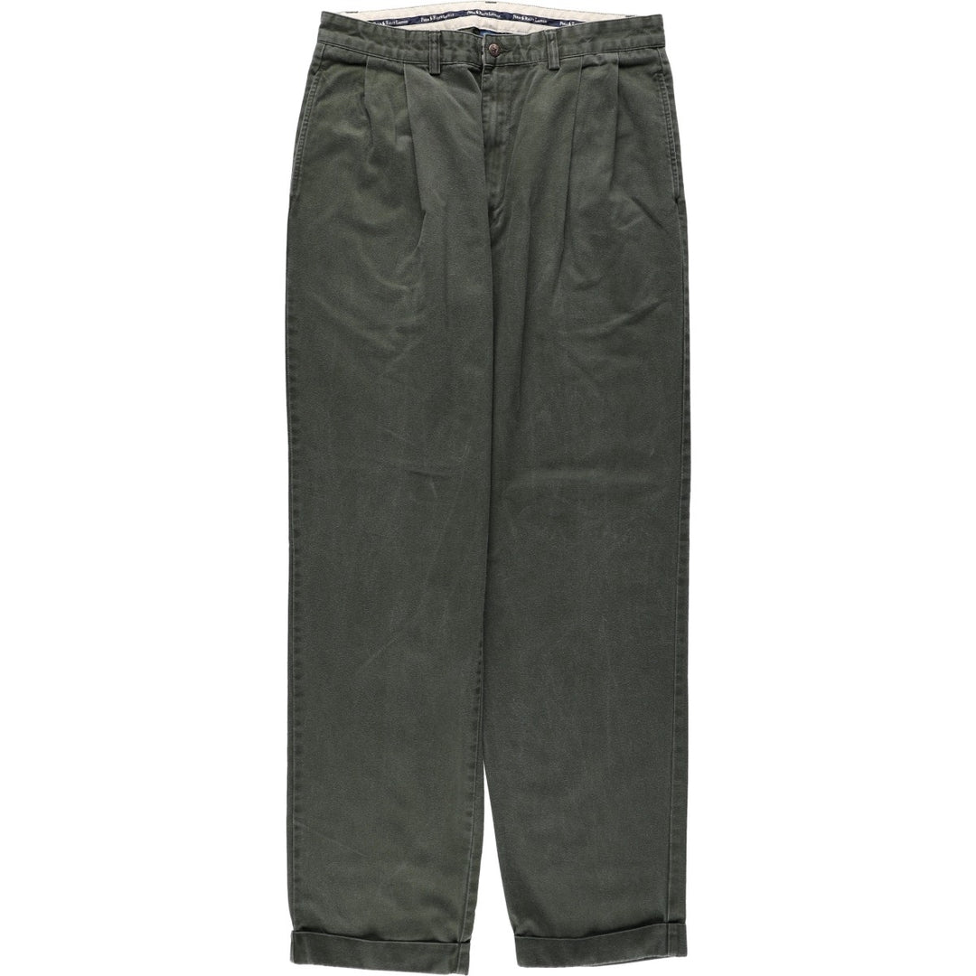 Ralph Lauren Polo Ralph Lauren Two-pleat Chino Pants for Men, W33 equivalent cotton Khaki type Vintage Second Hand
