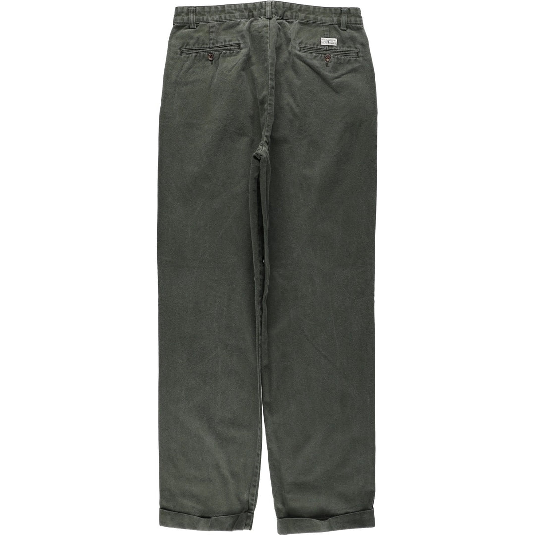 Ralph Lauren Polo Ralph Lauren Two-pleat Chino Pants for Men, W33 equivalent cotton Khaki type Vintage Second Hand