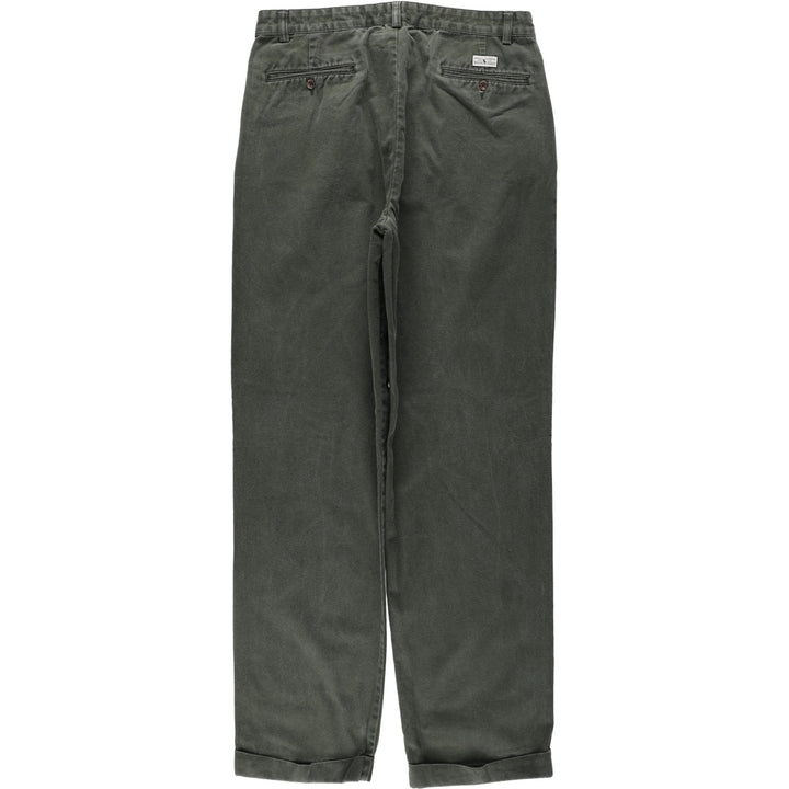 Ralph Lauren Polo Ralph Lauren Two-pleat Chino Pants for Men, W33 equivalent cotton Khaki type Vintage Second Hand