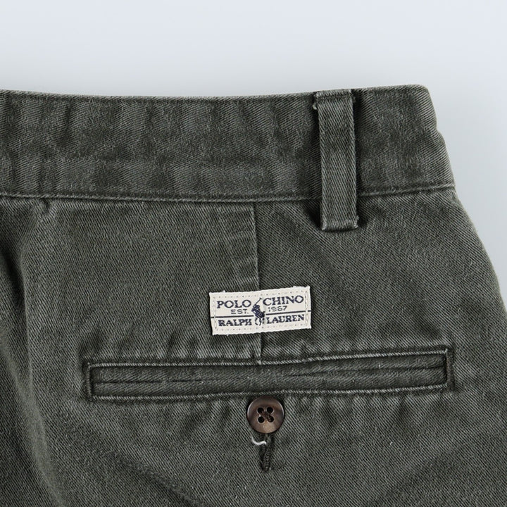 Ralph Lauren Polo Ralph Lauren Two-pleat Chino Pants for Men, W33 equivalent cotton Khaki type Vintage Second Hand