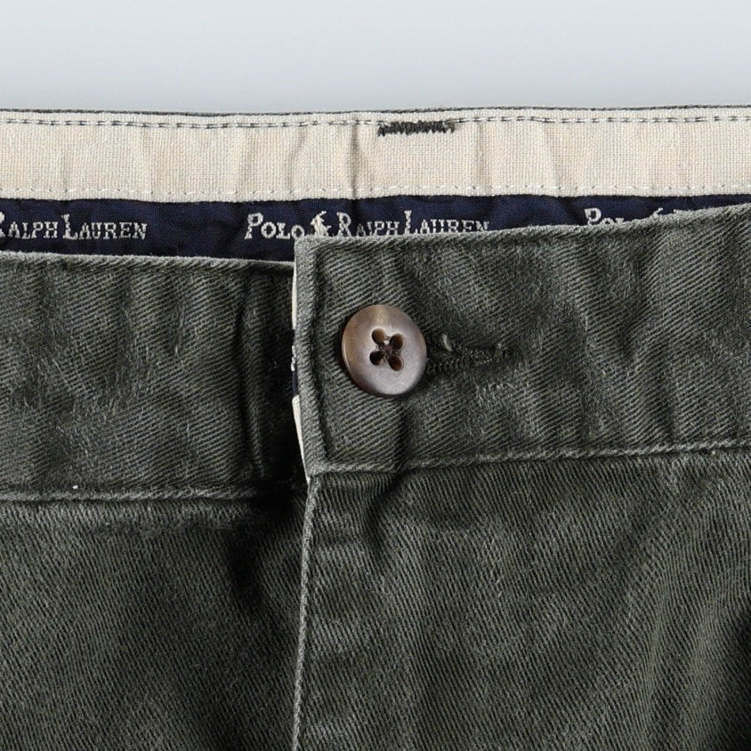 Ralph Lauren Polo Ralph Lauren Two-pleat Chino Pants for Men, W33 equivalent cotton Khaki type Vintage Second Hand