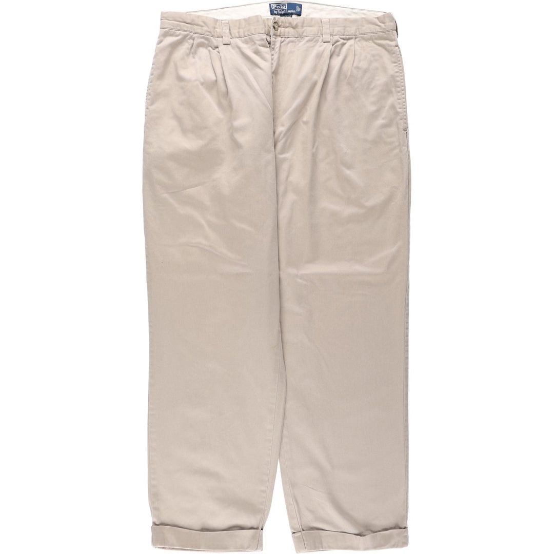 Ralph Lauren POLO by Ralph Lauren HAMMOND PANT, two-pleat chino pants, men's size W38 cotton Beige type Vintage Second Hand