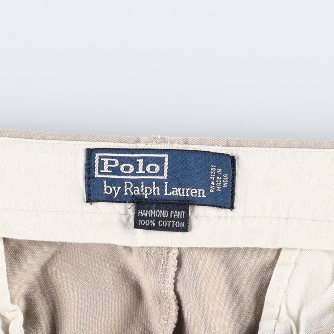 Ralph Lauren POLO by Ralph Lauren HAMMOND PANT, two-pleat chino pants, men's size W38 cotton Beige type Vintage Second Hand