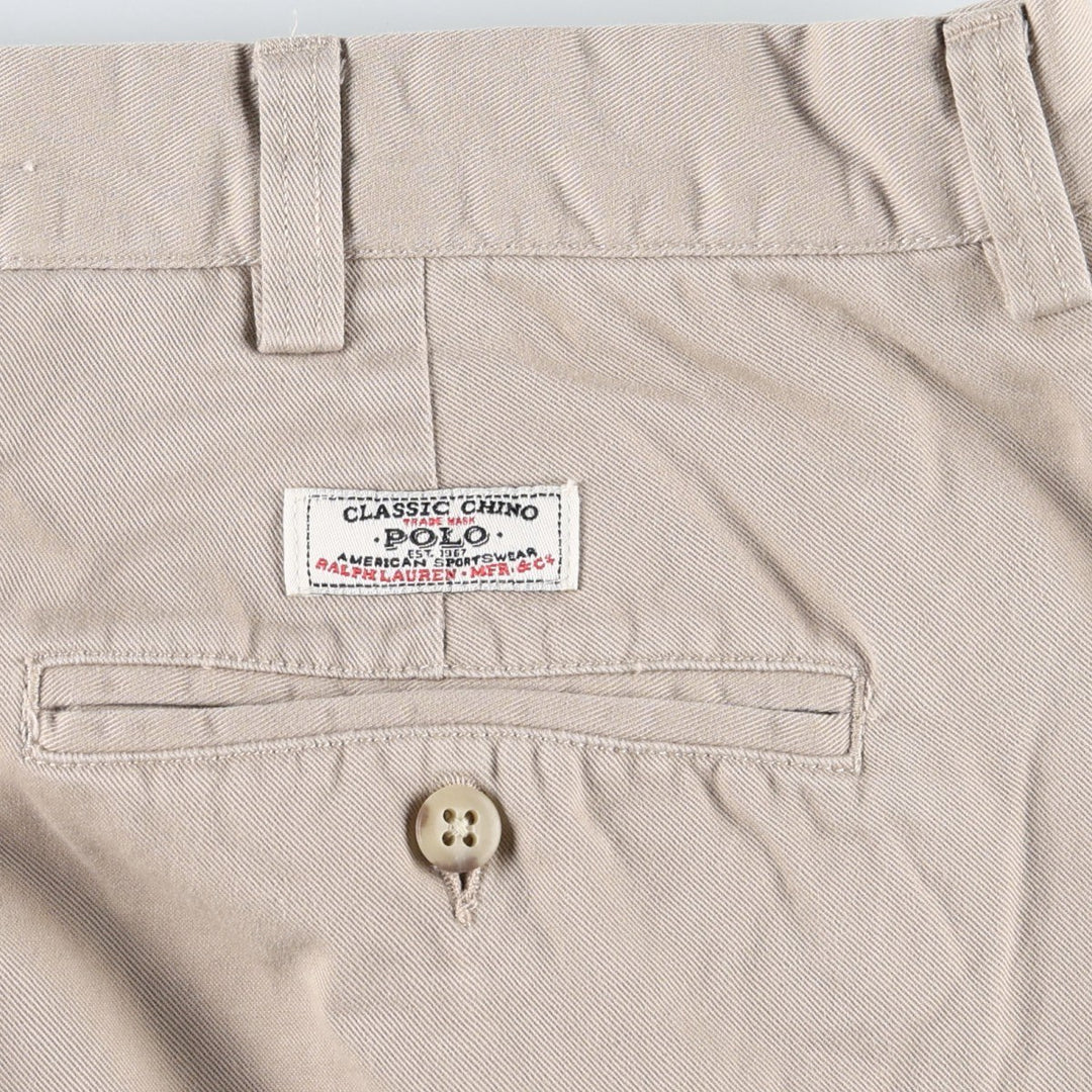 Ralph Lauren POLO by Ralph Lauren HAMMOND PANT, two-pleat chino pants, men's size W38 cotton Beige type Vintage Second Hand
