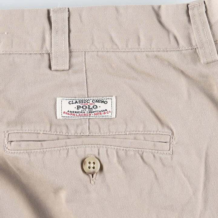 Ralph Lauren POLO by Ralph Lauren HAMMOND PANT, two-pleat chino pants, men's size W38 cotton Beige type Vintage Second Hand
