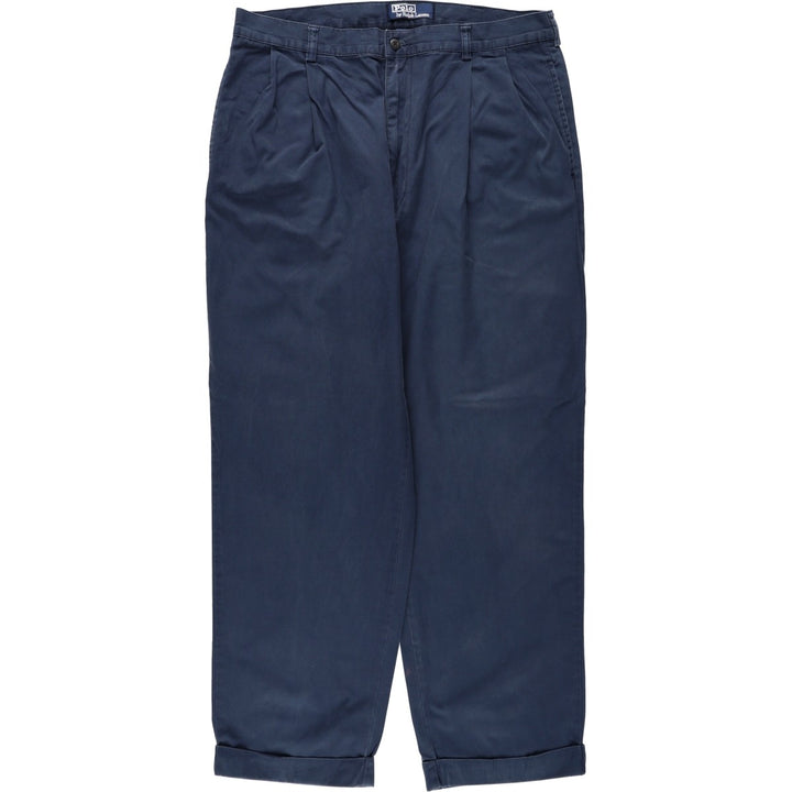 Ralph Lauren POLO by Ralph Lauren HAMMOND PANT, two-pleat chino pants, men's w35 equivalent cotton navy blue type Vintage Second Hand