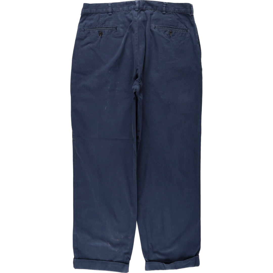 Ralph Lauren POLO by Ralph Lauren HAMMOND PANT, two-pleat chino pants, men's w35 equivalent cotton navy blue type Vintage Second Hand