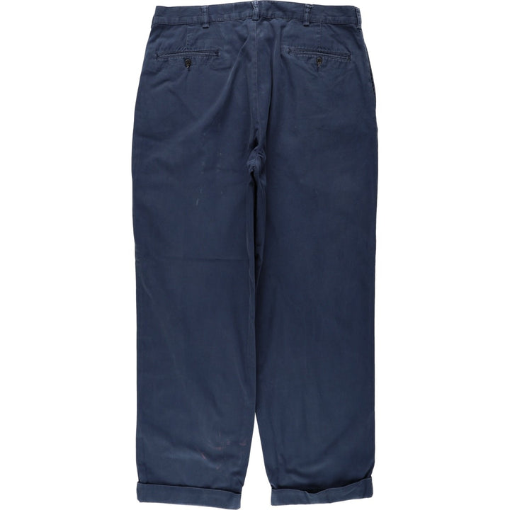 Ralph Lauren POLO by Ralph Lauren HAMMOND PANT, two-pleat chino pants, men's w35 equivalent cotton navy blue type Vintage Second Hand