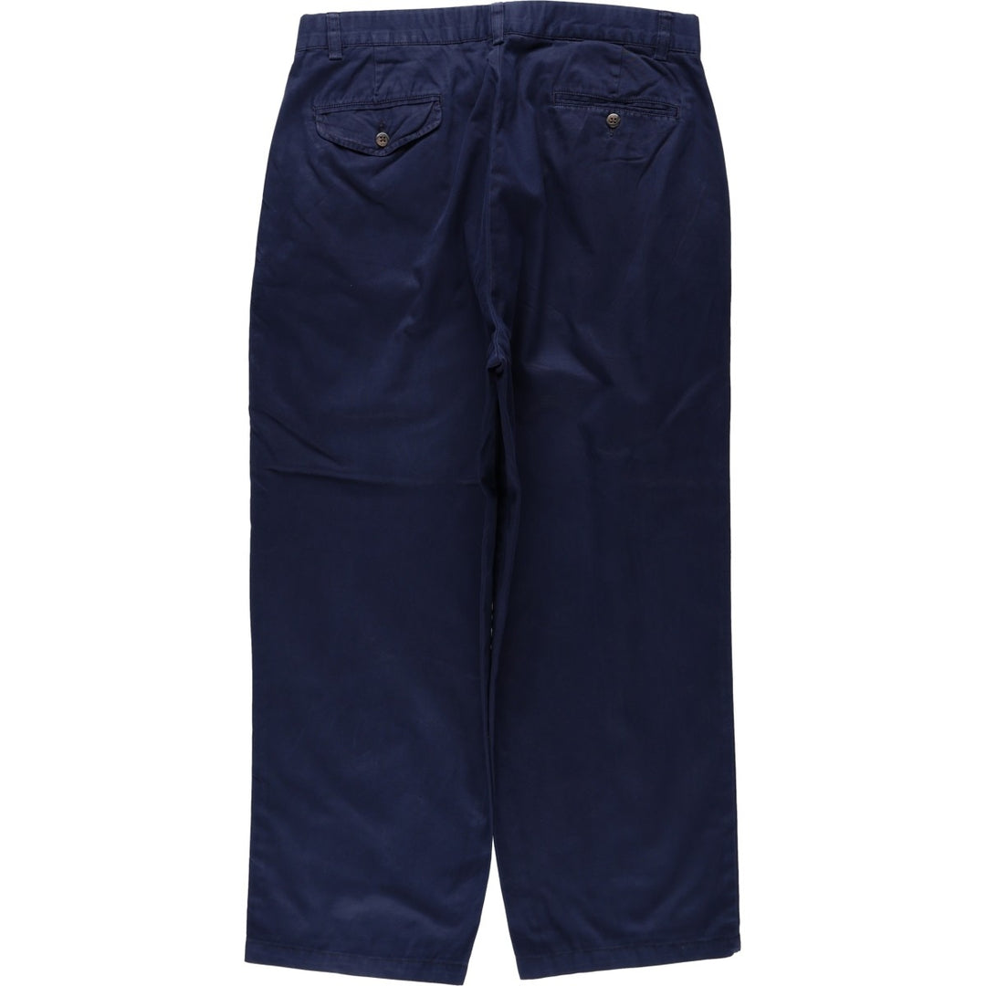 Ralph Lauren POLO by Ralph Lauren Two-pleat Chino Pants for Men, W33 equivalent cotton navy blue type Vintage Second Hand