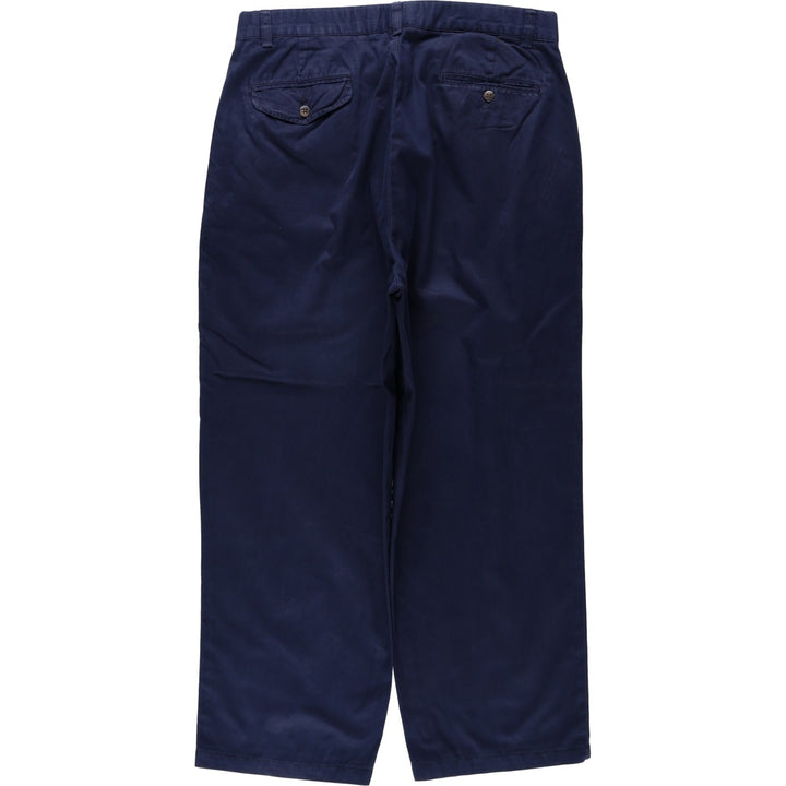 Ralph Lauren POLO by Ralph Lauren Two-pleat Chino Pants for Men, W33 equivalent cotton navy blue type Vintage Second Hand