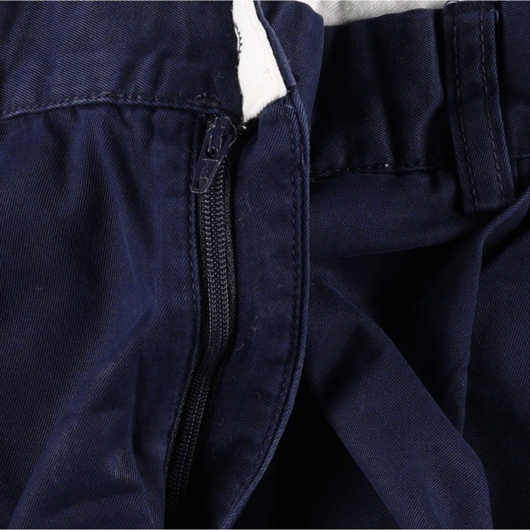 Ralph Lauren POLO by Ralph Lauren Two-pleat Chino Pants for Men, W33 equivalent cotton navy blue type Vintage Second Hand