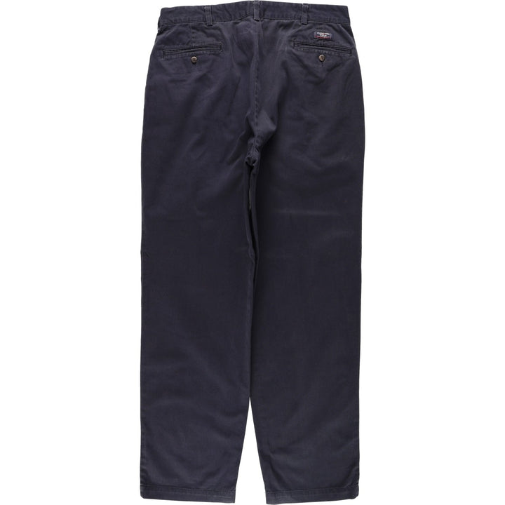 Ralph Lauren POLO by Ralph Lauren ANDREW PANT Two-pleat chino pants for men, equivalent to W34 cotton navy blue type Vintage Second Hand
