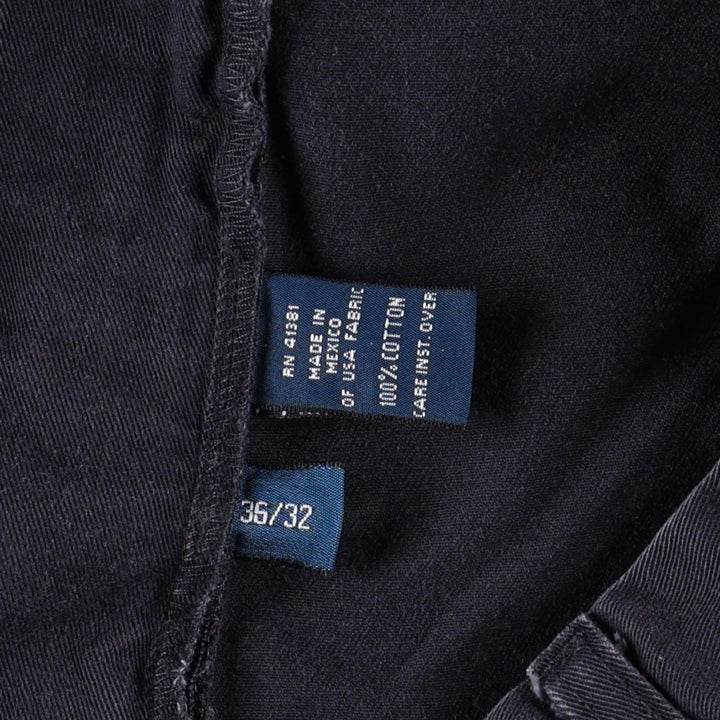 Ralph Lauren POLO by Ralph Lauren ANDREW PANT Two-pleat chino pants for men, equivalent to W34 cotton navy blue type Vintage Second Hand