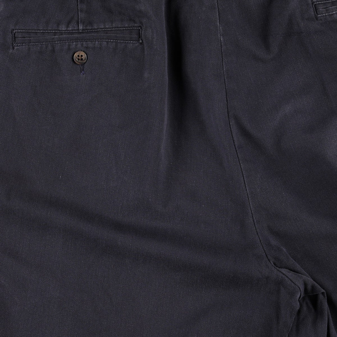 Ralph Lauren POLO by Ralph Lauren ANDREW PANT Two-pleat chino pants for men, equivalent to W34 cotton navy blue type Vintage Second Hand