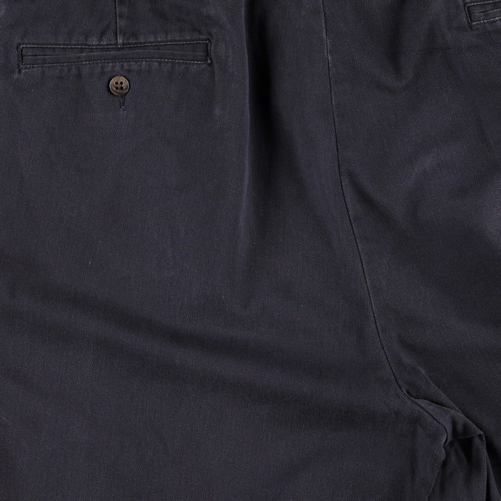 Ralph Lauren POLO by Ralph Lauren ANDREW PANT Two-pleat chino pants for men, equivalent to W34 cotton navy blue type Vintage Second Hand