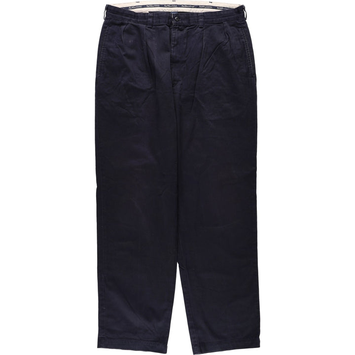 Ralph Lauren POLO RALPH LAUREN ANDREW PANT Two-pleat Chino Pants Men's W37 equivalent cotton navy blue type Vintage Second Hand