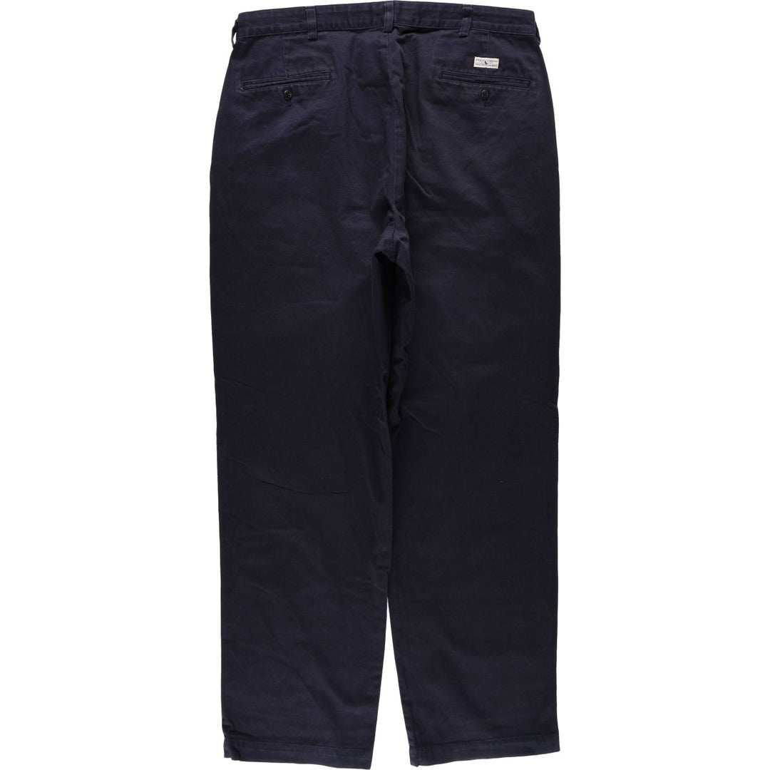 Ralph Lauren POLO RALPH LAUREN ANDREW PANT Two-pleat Chino Pants Men's W37 equivalent cotton navy blue type Vintage Second Hand