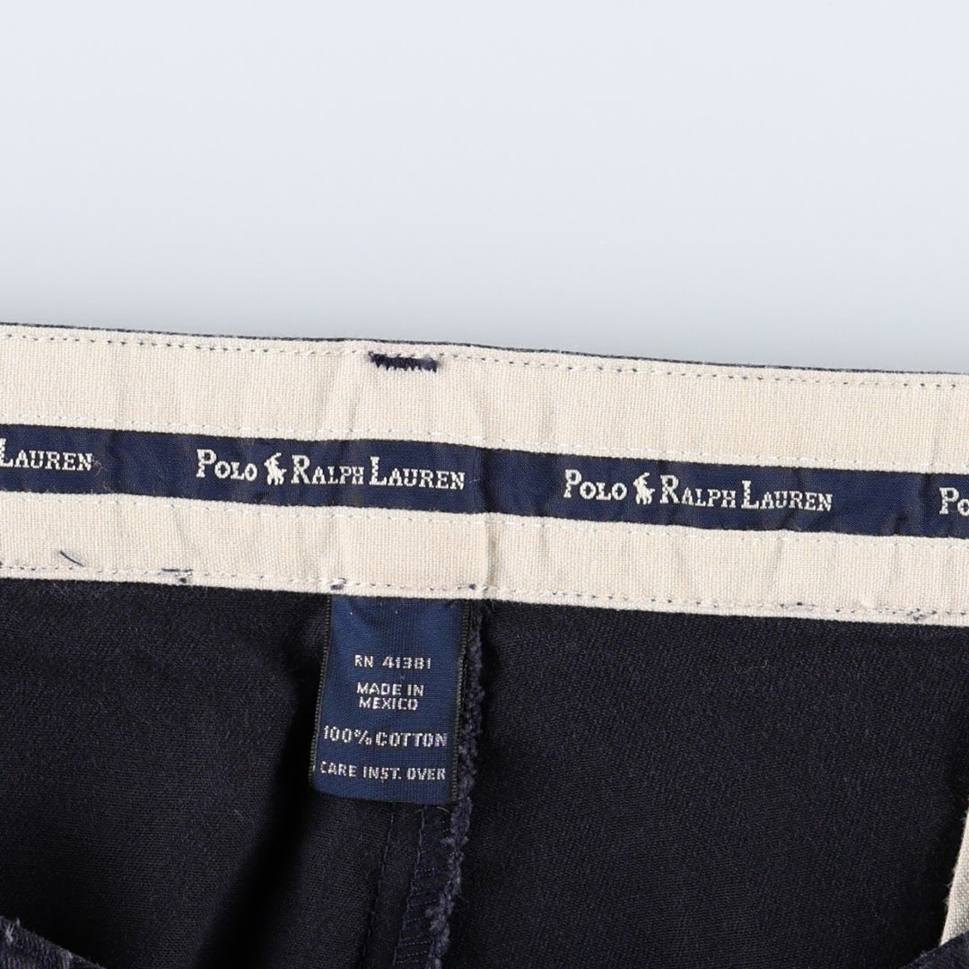 Ralph Lauren POLO RALPH LAUREN ANDREW PANT Two-pleat Chino Pants Men's W37 equivalent cotton navy blue type Vintage Second Hand