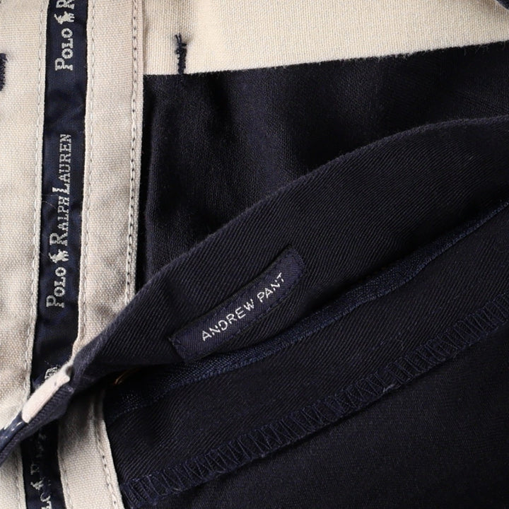 Ralph Lauren POLO RALPH LAUREN ANDREW PANT Two-pleat Chino Pants Men's W37 equivalent cotton navy blue type Vintage Second Hand
