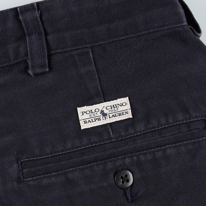 Ralph Lauren POLO RALPH LAUREN ANDREW PANT Two-pleat Chino Pants Men's W37 equivalent cotton navy blue type Vintage Second Hand