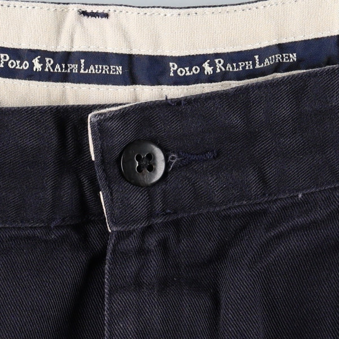 Ralph Lauren POLO RALPH LAUREN ANDREW PANT Two-pleat Chino Pants Men's W37 equivalent cotton navy blue type Vintage Second Hand