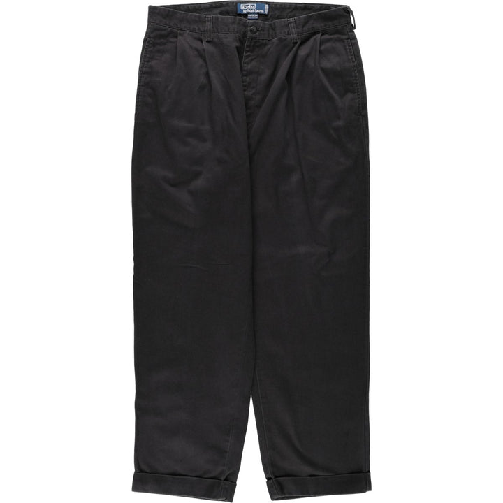 Ralph Lauren POLO by Ralph Lauren HAMMOND PANT, two-pleat chino pants, men's w35 equivalent cotton black type Vintage Second Hand