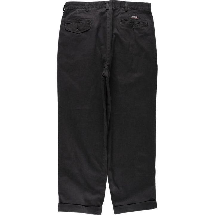 Ralph Lauren POLO by Ralph Lauren HAMMOND PANT, two-pleat chino pants, men's w35 equivalent cotton black type Vintage Second Hand