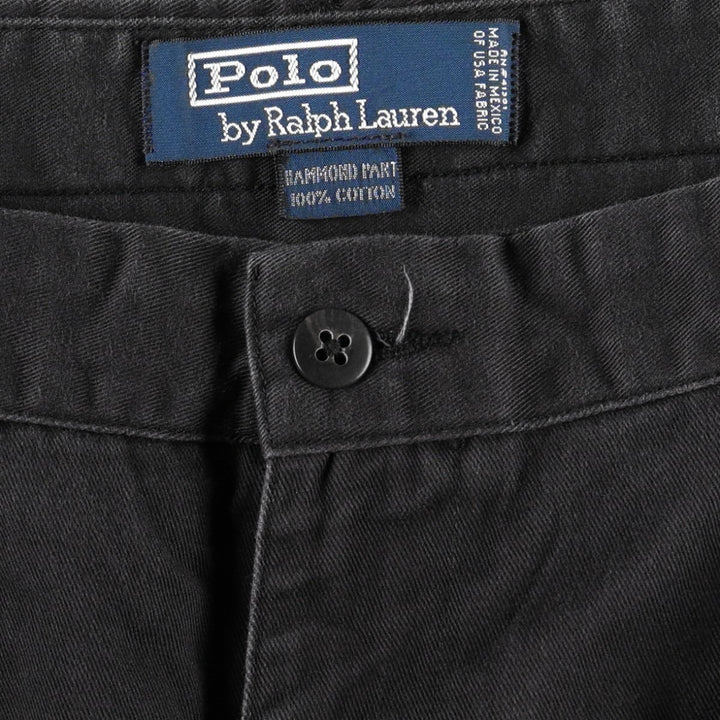 Ralph Lauren POLO by Ralph Lauren HAMMOND PANT, two-pleat chino pants, men's w35 equivalent cotton black type Vintage Second Hand