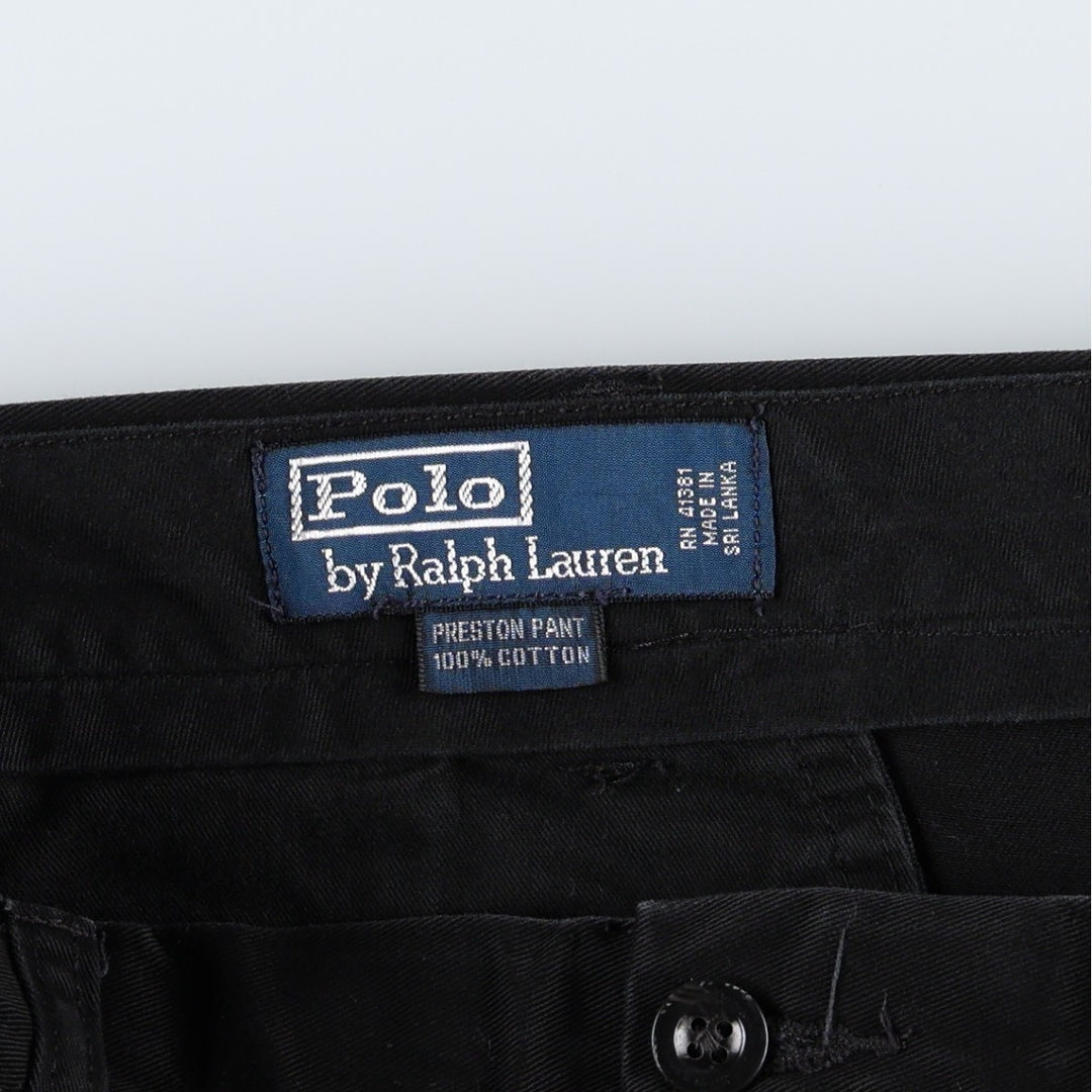 Ralph Lauren POLO by Ralph Lauren PRESTON PANT Chino pants for men, equivalent to w35 cotton black type Vintage Second Hand